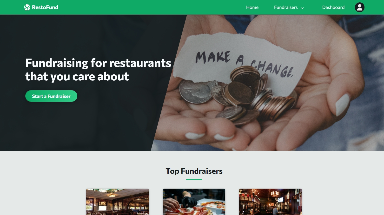 RestoFund Homepage