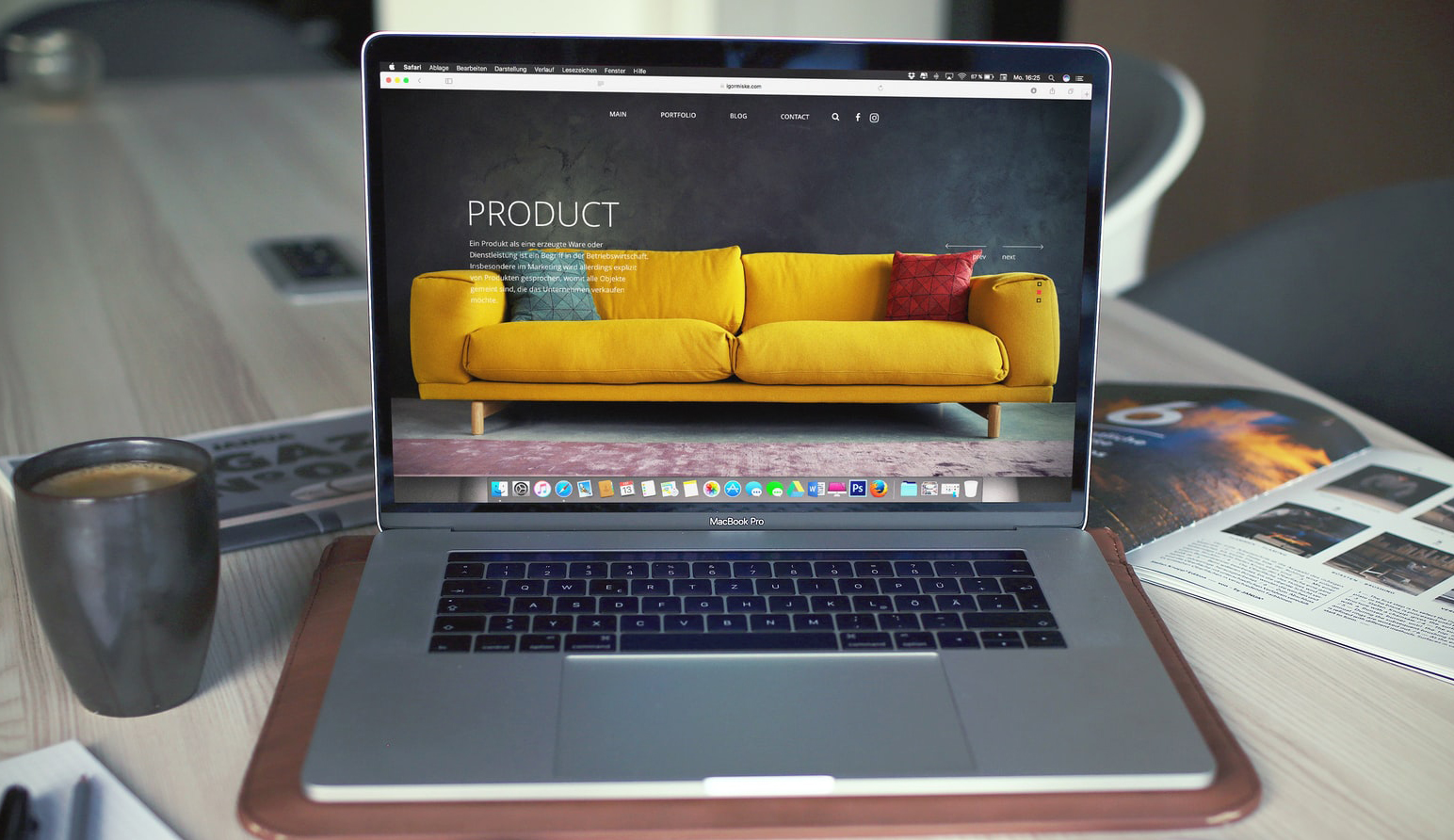 laptop displaying a website